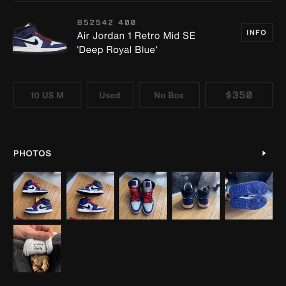 Size 10 - Air Jordan 1 mid SE ‘deep royal blue’ - Picture 2 of 8